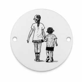 Bănuț de argint 925 sora cu frățiorul mai mic, la plimbare E0466