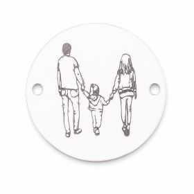 Bănuț de argint 925 familie cu fetiță E0497