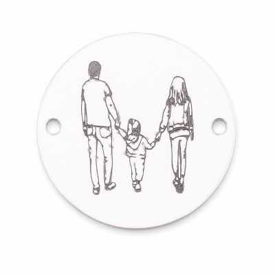 Bănuț de argint 925 familie cu fetiță E0497