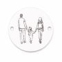 Bănuț de argint 925 familie cu fetiță E0497