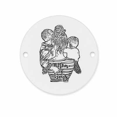 Bănuț de argint 925 gravat Mama de băieți E0499
