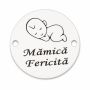 Bănuț de argint 925 gravat Mămică Fericită E0579