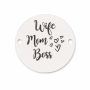 Bănuț de argint 925 gravat Wife Mom Boss E1216