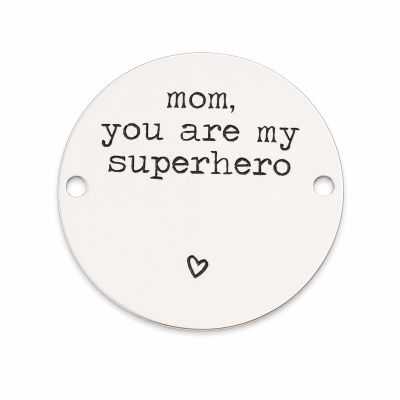 Bănuț de argint 925 gravat Mom You Are My Superhero E1247
