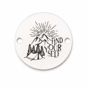 Element brățară Find Your Self din argint 925, tăbliță rotundă munte 16.5 mm E0783
