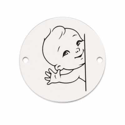 Bănuț de argint 925 gravat băiețel jucăuș Baby Boy E1296