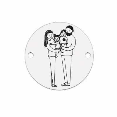Bănuț de argint 925 familie cu doi copii E1362