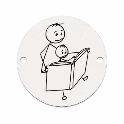 Bănuț de argint 925 Tata cu fiul, joacă împreună E1368