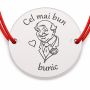Brățară argint 925 cu bănuț Cel mai bun bunic, șnur reglabil — cadou B-E1427