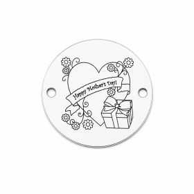 Bănuț argint 925 gravat Happy Mother's Day, Ø 16,5 mm — cadou pentru mama E1417