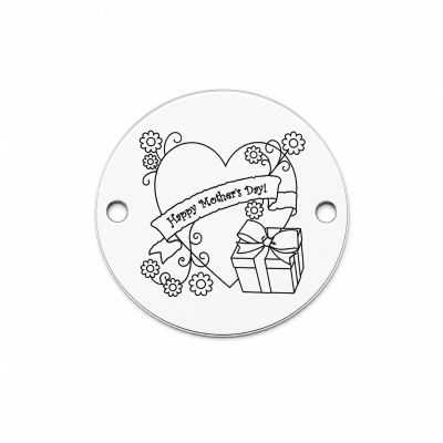 Bănuț argint 925 gravat Happy Mother's Day, Ø 16,5 mm — cadou pentru mama E1417