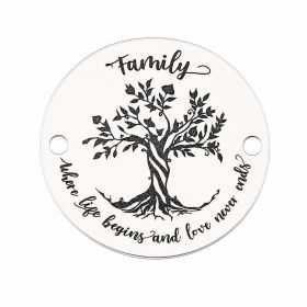 Bănuț de argint 925 gravat Family Tree E1452