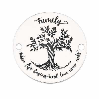 Bănuț de argint 925 gravat Family Tree E1452