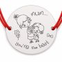 Brățară argint 925 cu bănuț Mum You’re the Best, șnur reglabil — cadou B-E1463