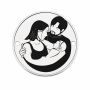 Bănuț argint 925 gravat familie cu bebeluș, Ø 16,5 mm — pentru părinți E1471