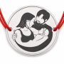 Brățară argint 925 cu bănuț familie și bebeluș, șnur reglabil — cadou B-E1471