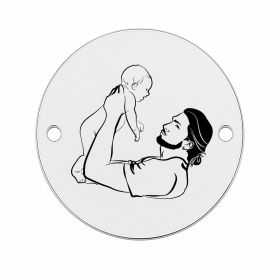 Bănuț argint 925 gravat tată în joacă, Ø 16,5 mm — pentru tată E1497