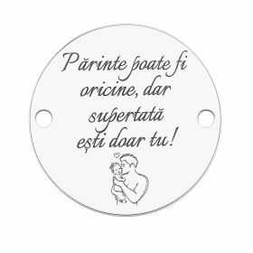 Bănuț argint 925 gravat Supertată, Ø 16,5 mm — pentru tată E1509