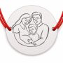 Brățară argint 925 cu bănuț familie în așteptare, șnur reglabil — cadou B-E1575