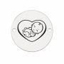Bănuț de argint 925 New Born Baby, bebeluș în inimă E1577