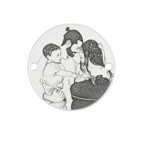 Bănuț de argint 925 fotogravură Familie Tânără E1654