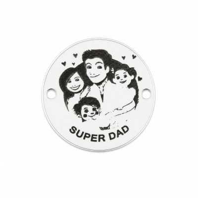 Bănuț de argint 925 gravat Super Dad E1756