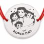 Brățară argint 925 cu bănuț Super Dad, șnur reglabil — cadou B-E1756
