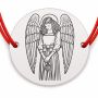 Brățară argint 925 cu înger păzitor, șnur reglabil — cadou creștin B-E1508