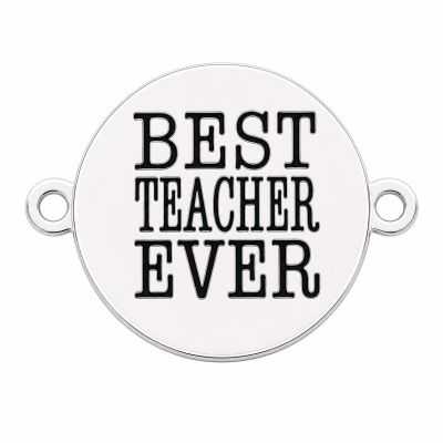 Bănuț de argint 925 gravat în relief Best Teacher Ever E2112