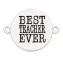 Bănuț de argint 925 gravat în relief Best Teacher Ever E2112