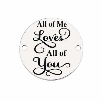 Bănuț "All Of Me Loves All Of You" argint 925, 16.5 mm E1217 GS
