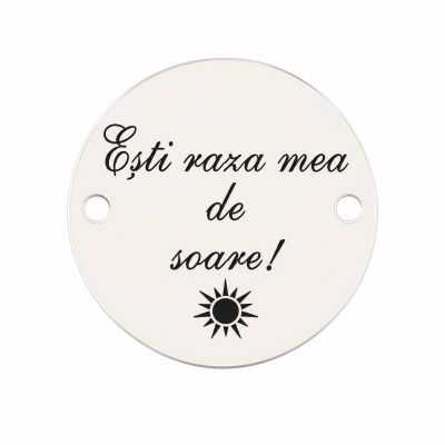 Bănuț "Ești Raza Mea De Soare" argint 925, 16.5 mm E1535 GS