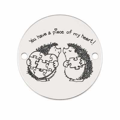 Bănuț "Piece Of My Heart" arici puzzle argint 925, 16.5 mm E1558 GS