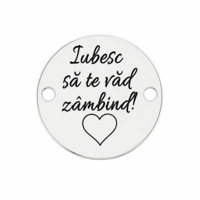 Bănuț "Iubesc Să Te Văd Zâmbind" argint 925, 16.5 mm E1627 GS