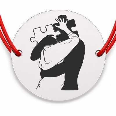 Brățară argint 925 cu îmbrățișare și piese puzzle — cadou B-E1752