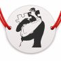 Brățară argint 925 cu îmbrățișare și piese puzzle — cadou B-E1752