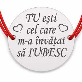 Brățară argint 925 cu mesajul Tu ești cel care, șnur reglabil — cadou B-E1803