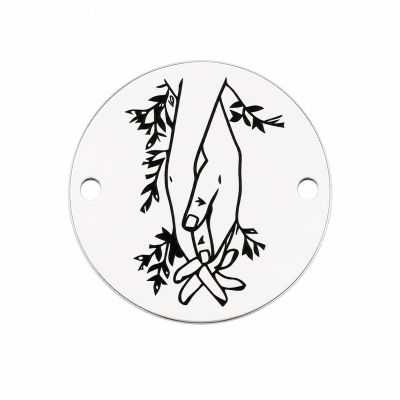Bănuț "Holding Hands" mâini împreunate argint 925, 16.5 mm E1804 GS