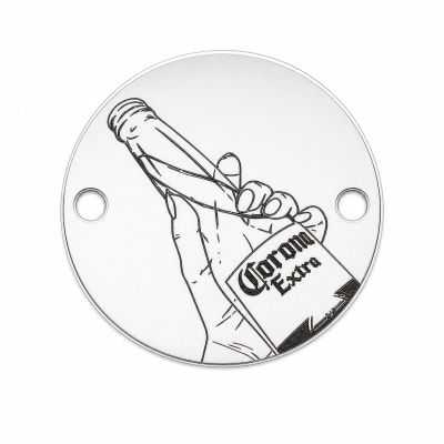Element brățară bănuț bere Corona din argint 925, gravură laser 16.5 mm E0833