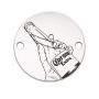 Element brățară bănuț bere Corona din argint 925, gravură laser 16.5 mm E0833