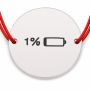 Brățară argint 925 cu bănuț Baterie 1%, șnur reglabil — cadou amuzant B-E0829