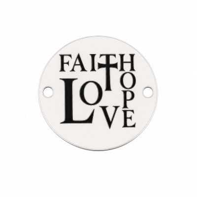 Element brățară Faith Love Hope din argint 925, credință iubire speranță gravat 16.5 mm E1572