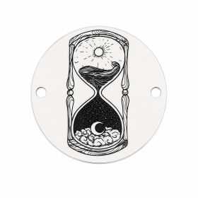 Element brățară clepsidră din argint 925, fotogravură laser 16.5 mm E1745