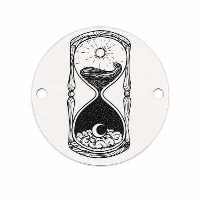 Element brățară clepsidră din argint 925, fotogravură laser 16.5 mm E1745