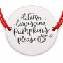 Brățară argint 925 cu bănuț Autumn leaves and pumpkins please, șnur reglabil B-E1758