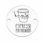 Bănuț argint 925 gravat Espresso Patronum, Ø 16,5 mm — cadou amuzant E0919