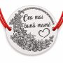 Brățară argint 925 Cea mai bună mamă cu flori, șnur reglabil — cadou B-E2092