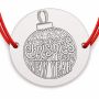 Brățară argint 925 Christmas Happy New Year, șnur reglabil — cadou B-E0972