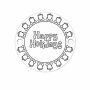 Element brățară Happy Holidays din argint 925, tăbliță rotundă gravată cu clopoței 16.5 mm E1029