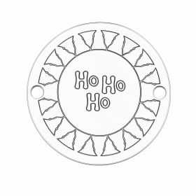 Element brățară Ho Ho Ho din argint 925, tăbliță rotundă gravată de Crăciun 16.5 mm E0995